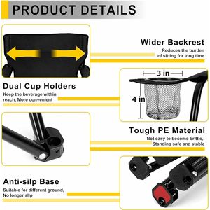 Joyfair Heavy-Duty Portable Camping <strong>Chair</strong> Large Outdoor <strong>Foldable</strong> Lawn <strong>Chair</strong> 2 Cup Holders Carry Bag for Beach Tailgating <strong>Sports</strong>
