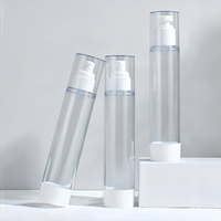 Botol Plastik PP Mini Travel Set Vacuum Dispensing untuk Semprotan/Lotion, Pompa Kosmetik Kosong, Portable, Perawatan Kulit, Tutup Ulir