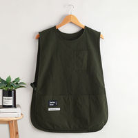 DUOLAI tablier de gilet de travail avec logo personnalisé de couleur beige avec 3 poches à outils vente en gros