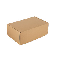 Boîte d'expédition pliante en carton ondulé en papier kraft personnalisé, intérieur noir avec impression de logo