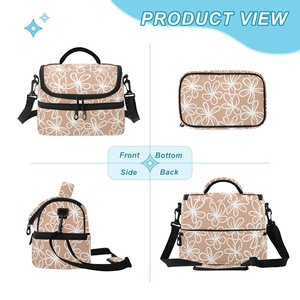 Customized Puakenikeni Floral Print Portable Thermal Lunch Reusable Tote Bag Recyclable Insulated Cooler Bag for School Snark - Product Image 2