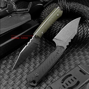 Outdoor Full Handle Small Straight Utility Knife 3.23 Inch <b>Camping</b> Anti-skid EDC Hunting Fishing Survival <b>Tool</b> OEM DIY - Product Image 4
