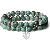 Nouvel ensemble de 2 bracelets d'amitié unisexe faits à la main en forme de cœur de 8 mm pour femme, idéal pour exposition ou cadeau