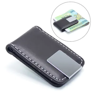 Geld Clip Portemonnee Magnetische Mannen Vrouwen Pu Leather Pocket Klem Credit Card Cash Case Slim Zaken Houder Leer Geld Clip