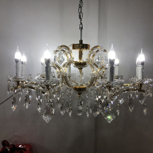 Klassieke Gouden Flat Maria Theresa Kristallen Kroonluchter Luxe Voor Lage Plafond Semi-<span class=keywords><strong>Flush</strong></span> <span class=keywords><strong>Mount</strong></span> Hanglamp - Product Image 5