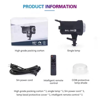 ZSYB Lumière vidéo photographique LED COB de studio à haute luminosité, à intensité variable, avec télécommande