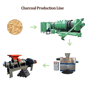 Automatic Charcoal Briquette Production Line with Carbonization <b>Stove</b> for Wood Sawdust BBQ Fuel Making 1-5t/h Capacity  - Product Image 1