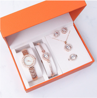 Ensemble de bijoux mode luxe montre bague boucles d'oreilles collier boucles d'oreilles pour femmes avec boîte