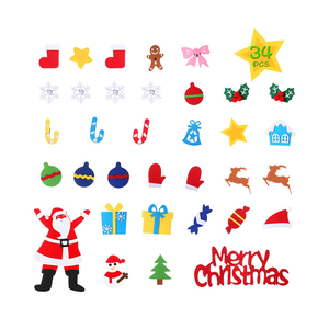 Kit de bricolage en feutre pour arbre de Noël, kit de <span class=keywords><strong>couture</strong></span> pour enfants, décoration murale, jouet fait main avec ornements en velcro, Père Noël, bonhomme de neige, cadeau de Noël - Product Image 3