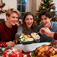Contenants alimentaires jetables en plastique à 2 compartiments, résistants au congélateur, avec couvercles, pour plats à emporter, bento et déjeuner