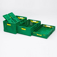 Caisse de récolte agricole ventilée pliable en plastique pour fruits et légumes, caisses de stockage agricoles en plastique pliables