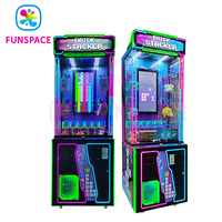 Funspace Machine à grue d'intérieur à monnayeur, jeu d'adresse d'arcade de type empileur de briques, avec structure métallique et garantie d'un an