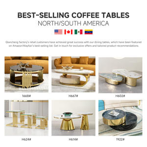 Mobili di lusso moderno gambe <span class=keywords><strong>per</strong></span> salotto tavolo personalizzato rotondo 3 pieghevole gamba di Base in metallo <span class=keywords><strong>per</strong></span> marmo in vetro Top tavolino da caffè - Product Image 3