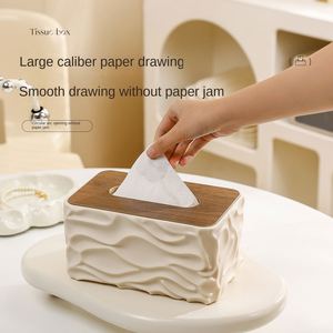 Boîte à mouchoirs de bureau <span class=keywords><strong>en</strong></span> <span class=keywords><strong>plastique</strong></span> moderne et durable, grande capacité, pour la maison, le salon, boîte de rangement pour serviettes - Product Image 4
