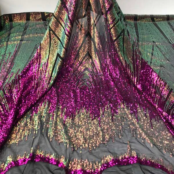 New Stripe Großhandel rotierende 3mm Teal American Knit Dot Pailletten Stoff