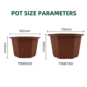 Vaso da <span class=keywords><strong>fiori</strong></span> grande in PP marrone in offerta, alta qualità per giardinaggio e paesaggistica, prodotto in Cina, con foro di drenaggio, leggero e resistente, 66-106L - Product Image 3
