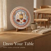 Assiettes de présentation rustiques marron de 13 pouces en faux bois massif avec bord festonné pour la décoration de Thanksgiving, de mariages et de fêtes