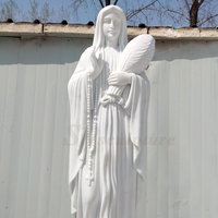 Vente en gros de haute qualité personnalisé catholique religieux grandeur nature extérieur pierre blanc marbre béni jardin vierge marie statue