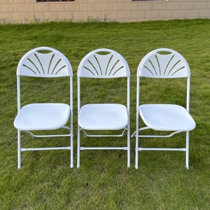 Silla plegable con ventilador blanco para bodas, comedor comercial de plástico duradero de nuevo diseño popular al por mayor, jardín al aire libre, fiesta de eventos - Product Image 1
