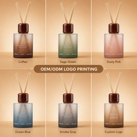 Bouteille diffuseur à roseaux en verre dépoli dégradé coucher de soleil 300 ml, récipient rond d'aromathérapie, parfum d'ambiance pour la maison