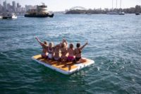 Funworldsport quai flottant gonflable Jet d'eau quai de ski plate-forme 6 personnes île flottante d'eau gonflable