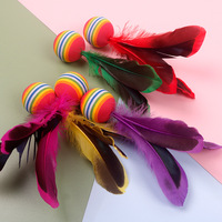 SeeMore Tête de tendon haute élastique tête de boule éponge arc-en-ciel vente en gros boule de cheveux longs 5 couleurs volant boule de plumes de badminton