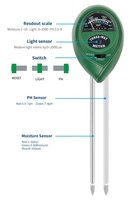 Testeur d'humidité, de lumière et de pH des plantes 3 en 1 pour jardin domestique, pelouse, ferme, sol intérieur et extérieur