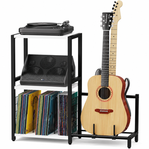 Custom Guitar Stand for Multiple Guitars <b>Rack</b> Holder with Side Shelf Acoustic <b>Record</b> Player - Product Image 1