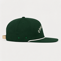 Gorra Snapback Vintage con Logotipo Personalizado Bordado, 6 Paneles, Correa Trasera de Cuero Premium, Gorra Plana para Hombre, Informal, para Fiestas, Cuatro Estaciones