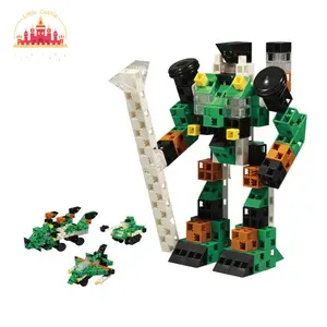 Juego de bloques de construcción de plástico para niños, transformable juguete, 10, 100 piezas, SL13A501