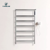 Toallero eléctrico moderno de acero inoxidable 304, calentador de toallas de secado inteligente, montado en la pared