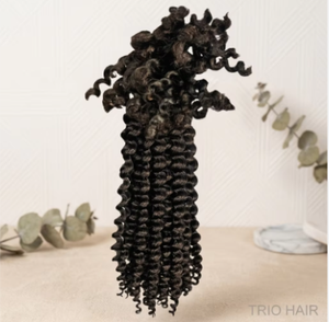 Extensions de cheveux humains 100% naturels vierges en vrac, bouclés Pixie, 12A, pré-séparées sans nœuds, pour crochet, épaisses, en lots - Product Image 4