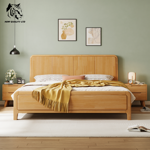 Cama de madera tamaño matrimonial, nueva, moderna, de fábrica china, la más barata, personalizable, gran stock, envío inmediato, muebles de dormitorio. - Product Image 1