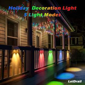 Vente en gros de lampes murales LED solaires à batterie au lithium étanches IP65 RGB avec capteur pour la décoration extérieure du jardin - Product Image 5