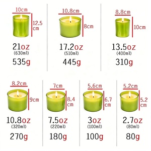 LANGXU - Recipiente <span class=keywords><strong>de</strong></span> Vidrio Verde Personalizado <span class=keywords><strong>para</strong></span> Velas, Frasco Vacío Sólido <span class=keywords><strong>para</strong></span> Uso Diario, Venta al por Mayor <span class=keywords><strong>para</strong></span> Cadenas <span class=keywords><strong>de</strong></span> Supermercados - Product Image 1