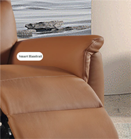 Fauteuil inclinable électrique de luxe en cuir véritable marron, prêt à être expédié, prix d'usine