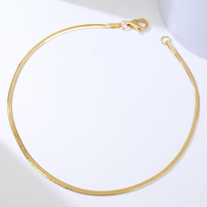 Trendy Au585 Real <strong>Gold</strong> <strong>Solid</strong> Pure Link Curb Herringbone Chain <strong>Bangle</strong> 14k <strong>Gold</strong> Bracelets for Women - Product Image 5