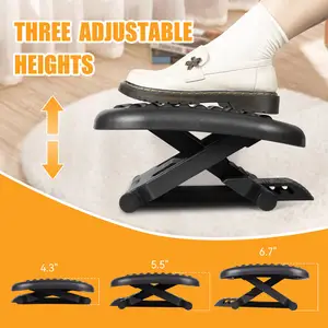 Adjustable Footrest Ergonomic Office Furniture Height Angle Adjustable Plastic Massage Footrest For Under Desk