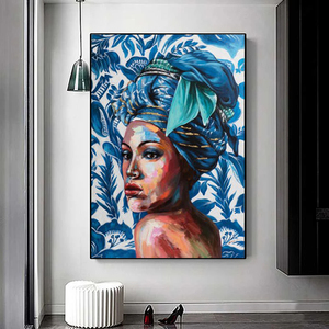 Tóm tắt Châu Phi người phụ nữ da đen vải tường nghệ thuật hiện đại Châu Phi cô gái trang trí in nghệ thuật bức tranh - Product Image 2
