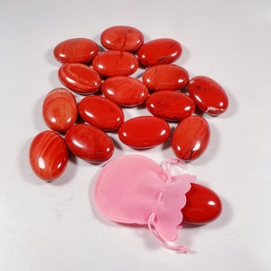 Pierre de massage ovale naturelle Huiying 20 mm <span class=keywords><strong>en</strong></span> jaspe rouge, pierre précieuse <span class=keywords><strong>en</strong></span> cristal, pierre de palmier énergétique <span class=keywords><strong>en</strong></span> pierre savonneuse - Product Image 1