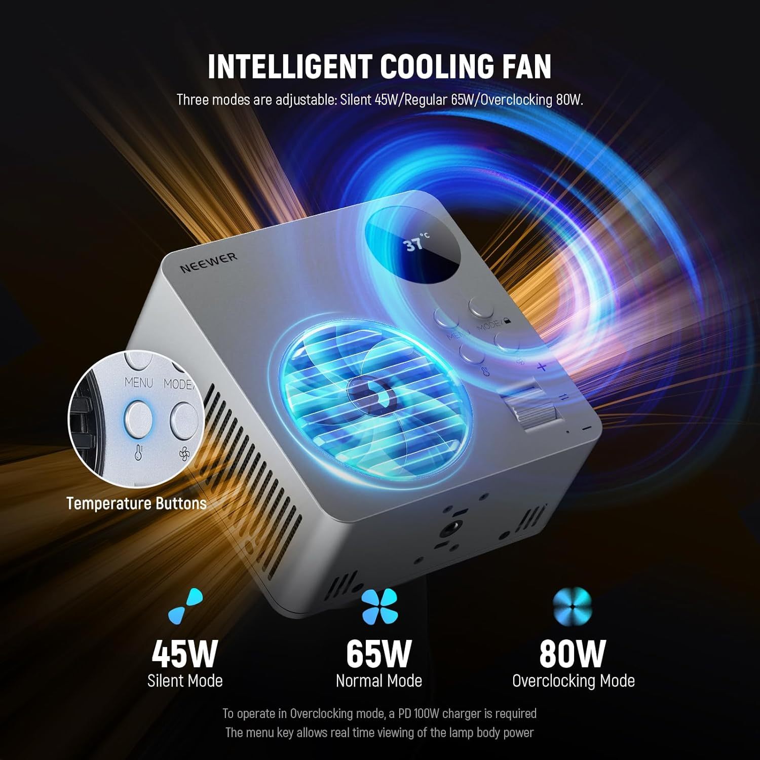 NEEWER HB80C 80W Mini RGB COB LED Video Light with Battery