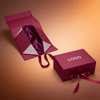 Boîte cadeau pliable personnalisée en gros avec logo, poignée, ruban et fermeture magnétique, emballage rigide et plat