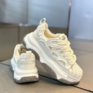 Original <span class=keywords><strong>Newr</strong></span> 2025 zapatos deportivos suela gruesa aumento de altura característica versátil nicho Denim otoño punta ocio cierre con cordones - Product Image 3