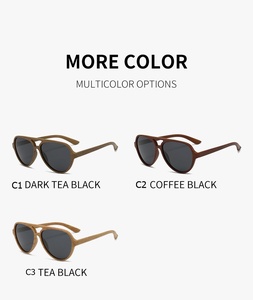 Lunettes de soleil polarisées unisexes classiques pour hommes, monture PC couleur bois, protection UV400 – Offre spéciale - Product Image 6