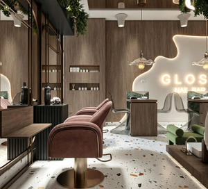 ออกแบบตกแต่งภายในร้านทำเล็บและต่อขนตาแบบครบวงจร เฟอร์นิเจอร์ร้านเสริมสวยสั่งทำพิเศษ โต๊ะเครื่องแป้ง เคาน์เตอร์โชว์สินค้า ผู้ผลิต - Product Image 6