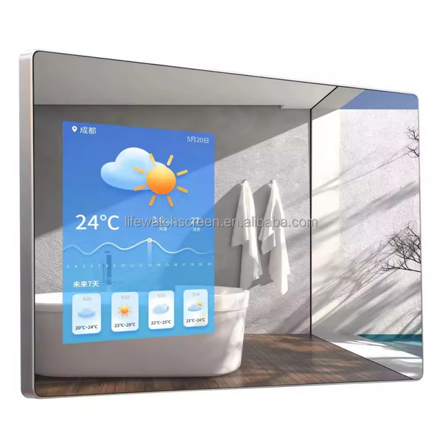 22-Inch Touch Wall Mount Mirror Digital Signage Metal Aluminum Enclosure LCD Screen Interactive Touch LCD Advertising Screen