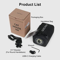 Sac de guidon GACIRON Cat House 100 avec lumière d'avertissement magnétique intelligente, sac de vélo avant imperméable, rangement pour vélo