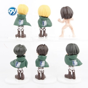 6 uds Attack on Titan Chibi figura conjunto Mikasa Eren Levi Q modelo coche decoración <span class=keywords><strong>Anime</strong></span> Mini coleccionable pastel Topper - Product Image 3