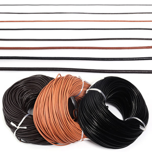 Genuine cowhide <b>rope</b>, top-grain leather, round or flat <b>rope</b>, original color, DIY handmade leather craft materials, <b>bracelets</b>, - Product Image 1