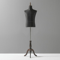 Présentoir de Mannequin homme en tissu, demi-corps, avec bras en bois, accessoire de boutique, robe formelle